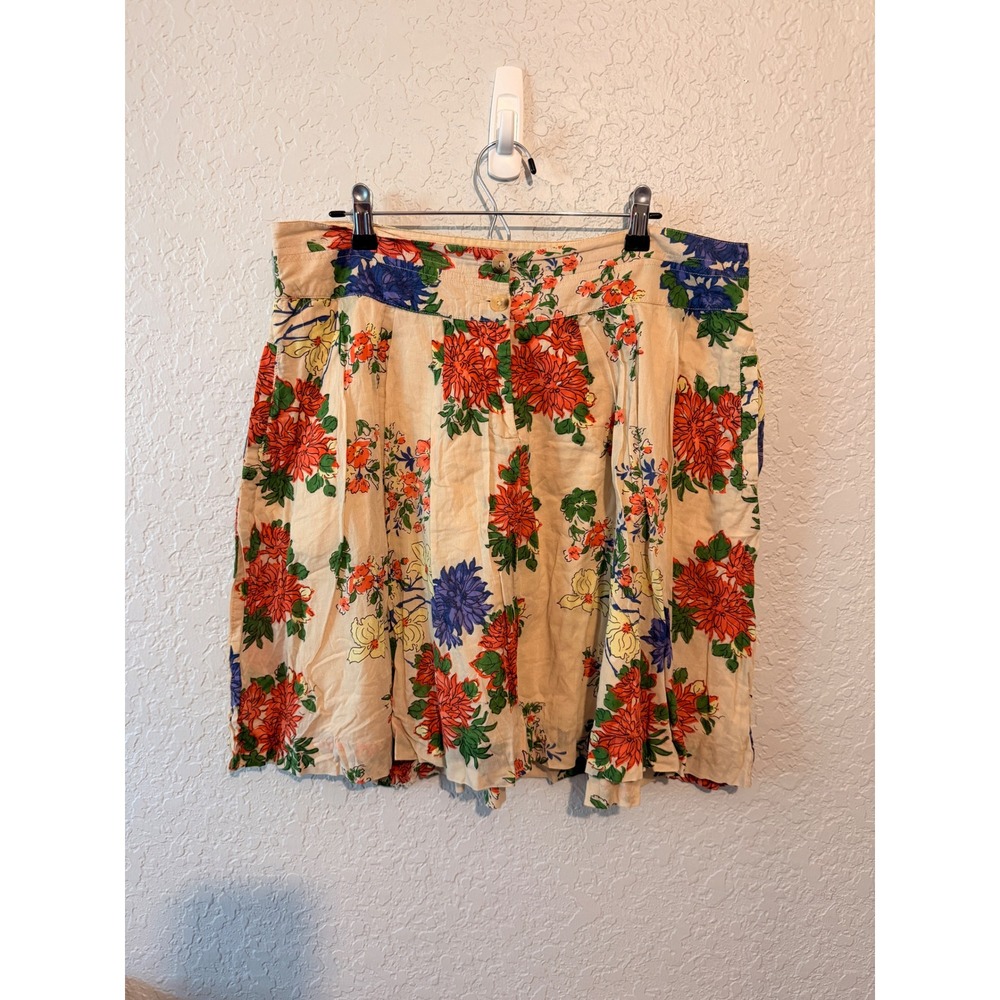 Old Navy Floral Pleated Cotton Mini Skirt Size 10 Cottagecore Boho Summer